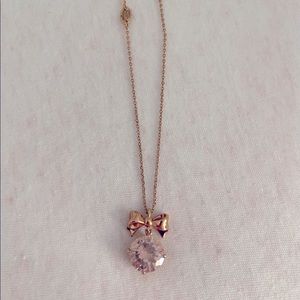 Juicy couture gold necklace with pink stone!